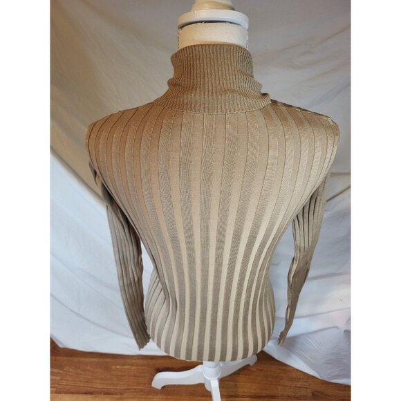 Cerruti Jean Tan Ribbed Turtle Beck Ribbed Sweater‎ Large - Picture 4 of 5